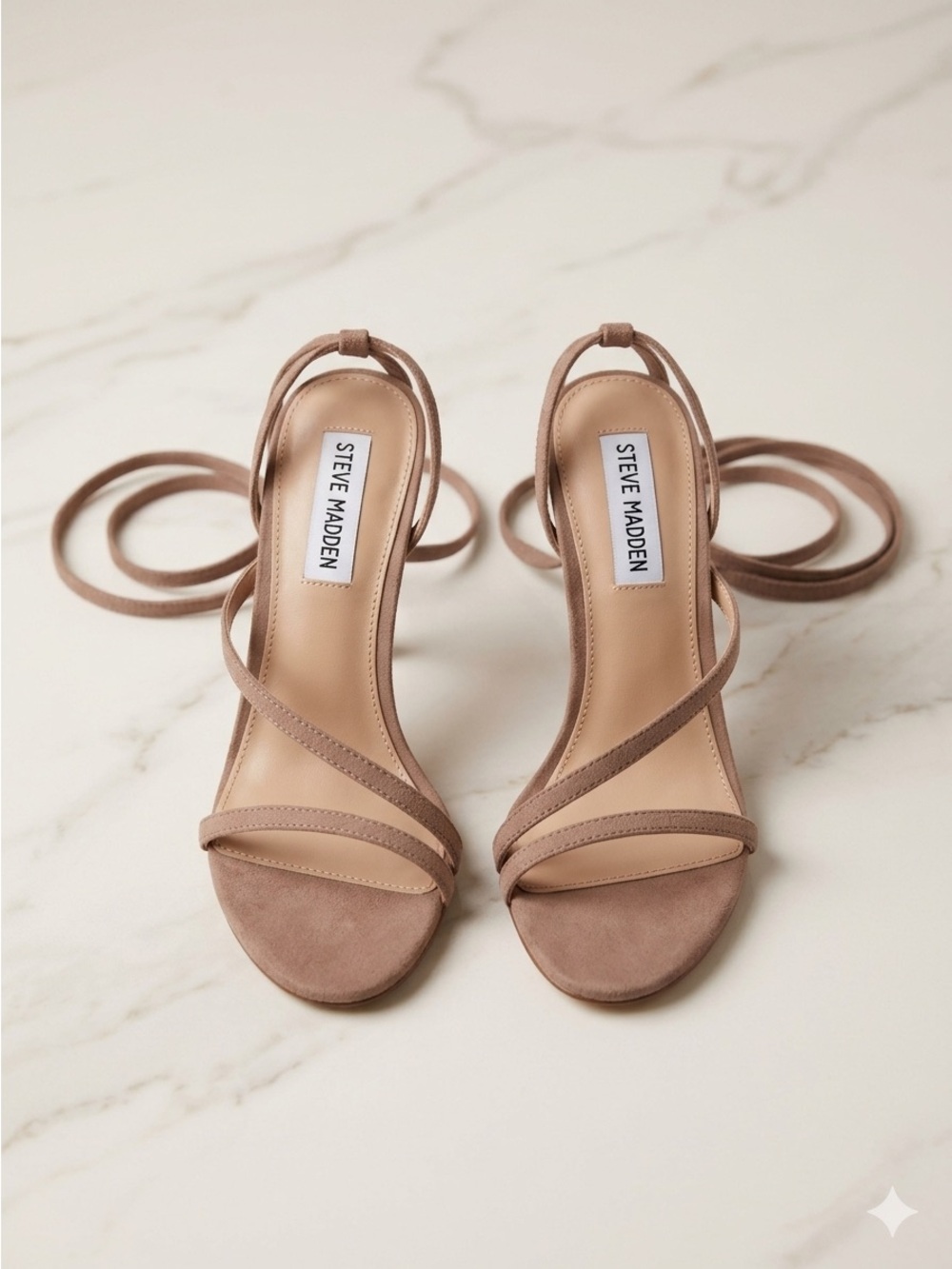 Steve Madden Taupe Lace-Up Strappy Heels